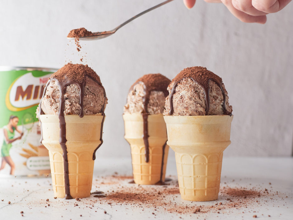 sajian milo es krim lembut