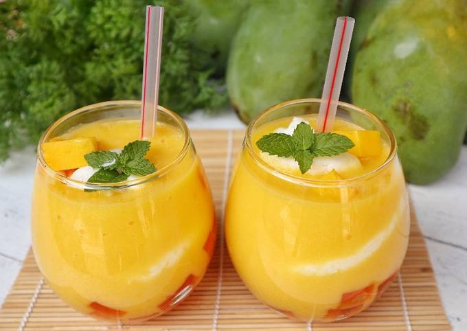 resep smoothies mangga kekinian
