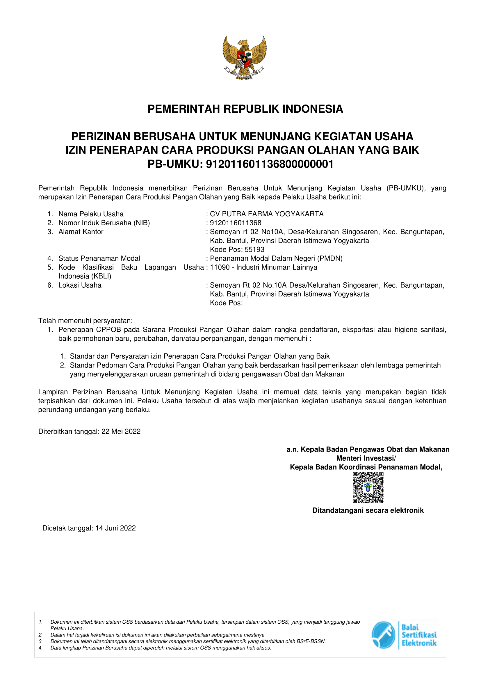 Izin dan Sertifikat pfy