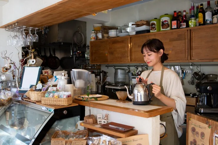 cewek barista kopi kekinian