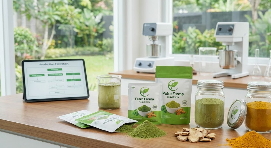 Produksi maklon minuman kesehatan wanita herbal modern